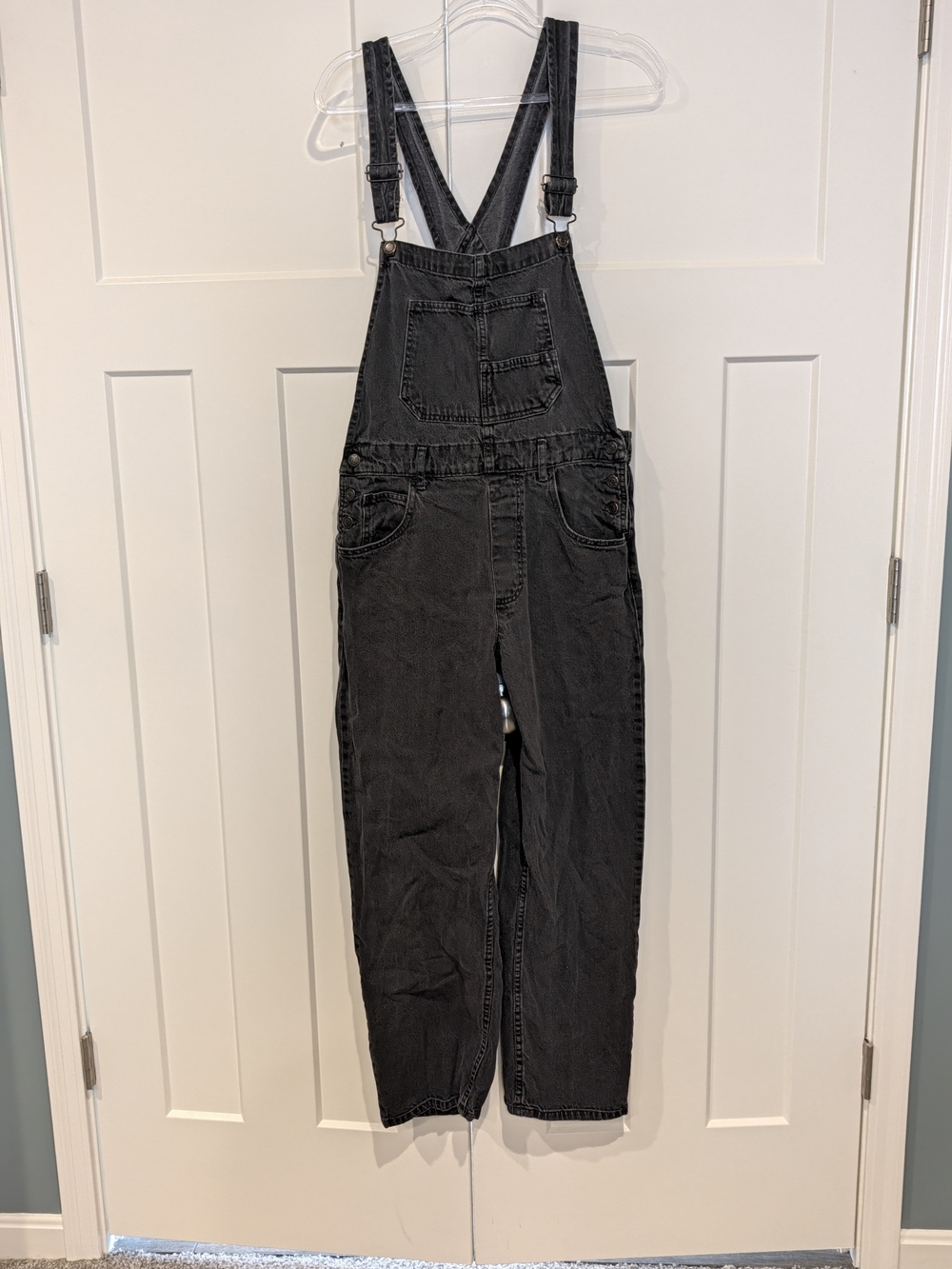 We The Free Ziggy Black Washed Denim Overalls Jumpsuit